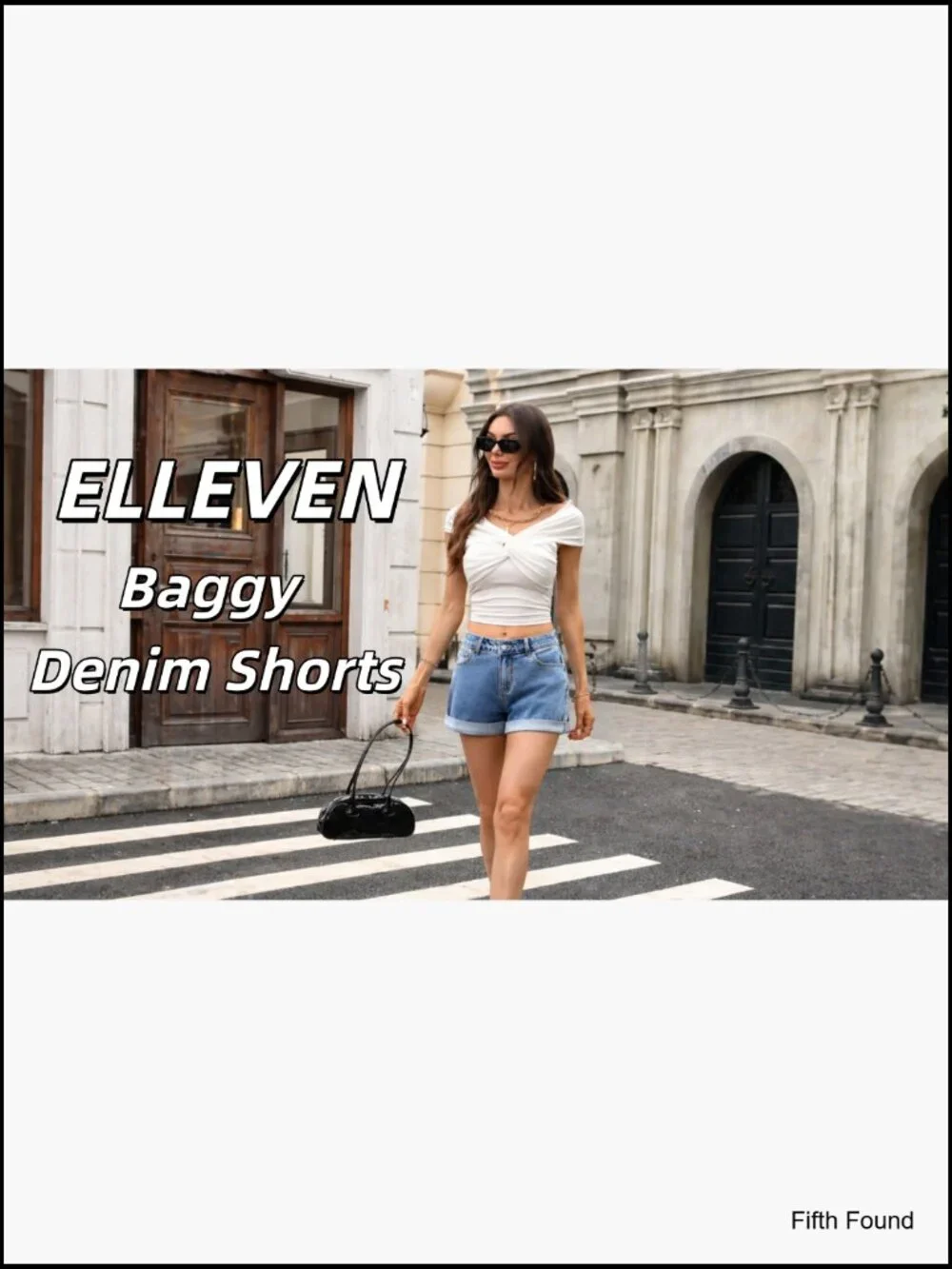 Low Rise Baggy Cuffed Denim Shorts with Pockets Loose Fit Jorts